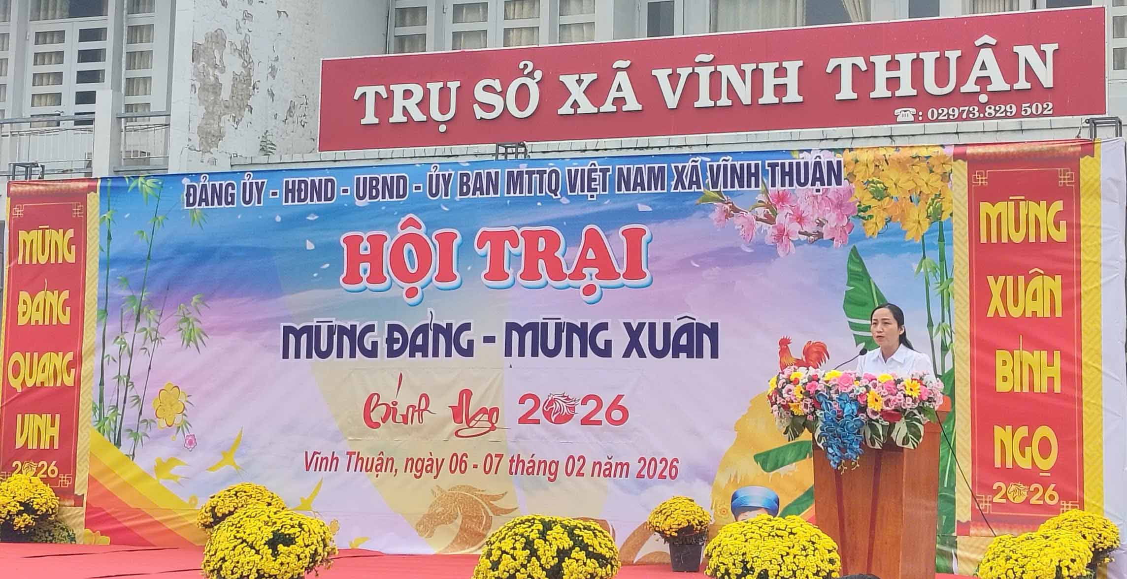 Bà Võ Thị Thúy An – Phó Chủ tịch UBND xã phát biểu khai mạc